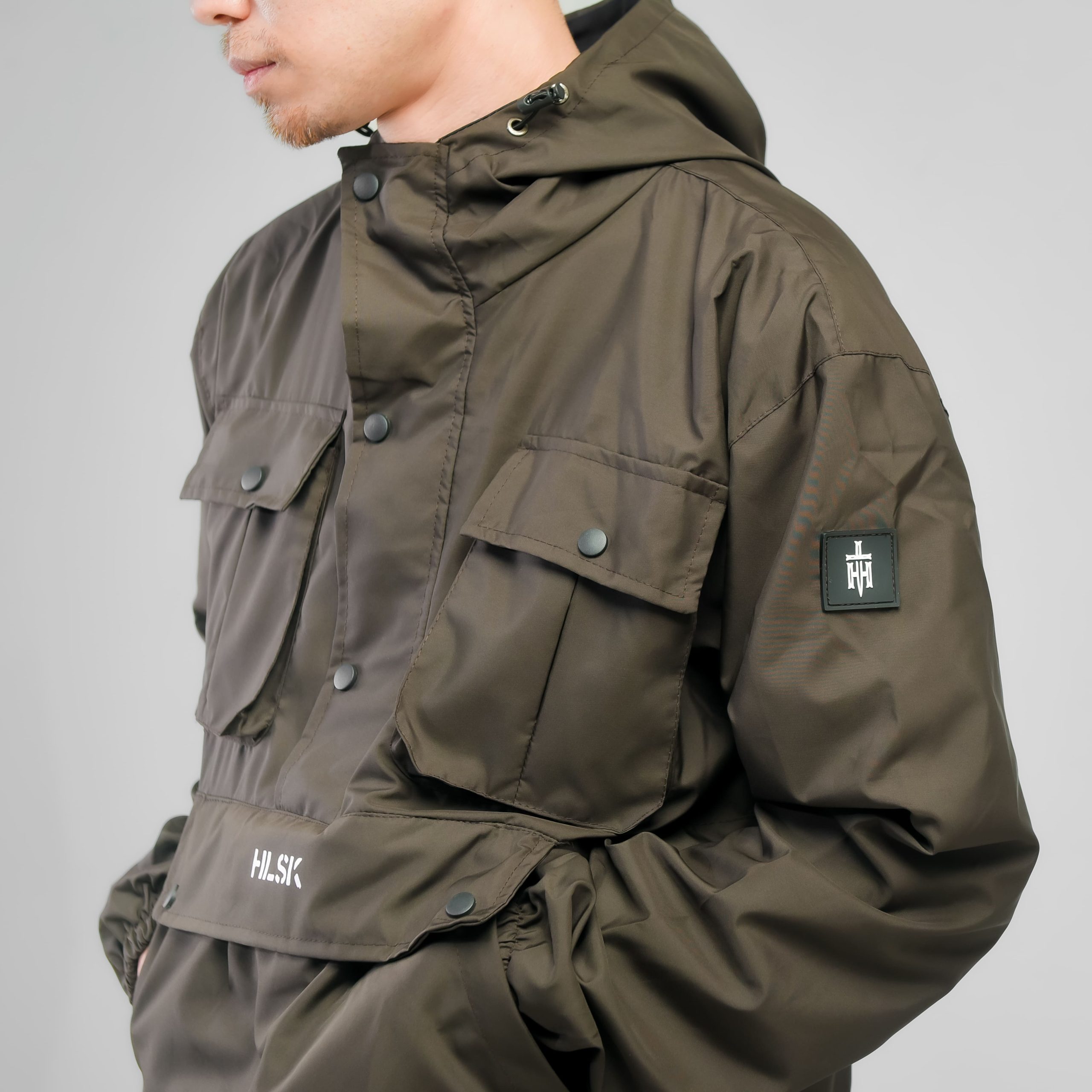 JAKET WINDBREAKER HELSINKI GRIMLOCK DARK BROWN - Image 8